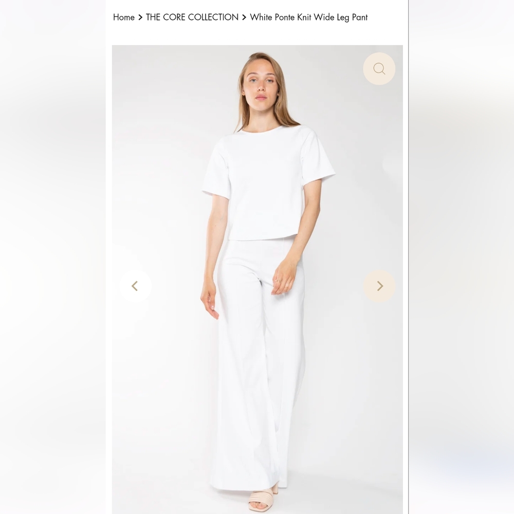 Ripley Rader White Ponte Knit Wide Leg Pant